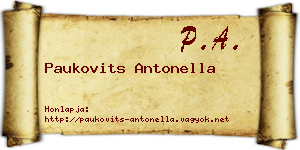 Paukovits Antonella névjegykártya
